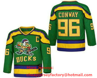 Youth Anaheim Ducks #96 Charlie Conway Green Hockey Jersey