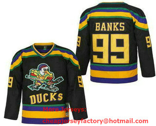 Youth Anaheim Ducks #99 Adam Banks Black Hockey Jersey