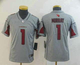Youth Arizona Cardinals #1 Kyler Murray Gray 2019 Inverted Legend Stitched NFL Nike Limited Jersey