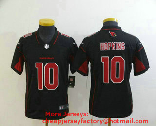 Youth Arizona Cardinals #10 DeAndre Hopkins Black 2020 Color Rush Stitched NFL Nike Limited Jersey