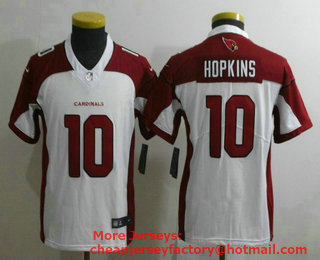 Youth Arizona Cardinals #10 DeAndre Hopkins White 2020 Vapor Untouchable Stitched NFL Nike Limited Jersey