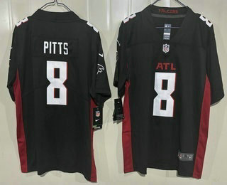 Youth Atlanta Falcons #8 Kyle Pitts Limited Black Vapor Jersey
