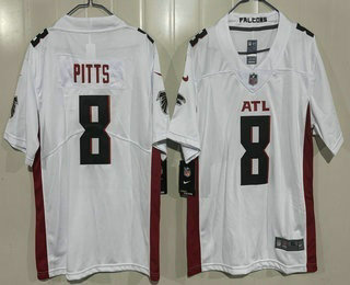 Youth Atlanta Falcons #8 Kyle Pitts Limited White Vapor Jersey