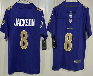 Youth Baltimore Ravens #8 Lamar Jackson Limited Purple Alternate Vapor Jersey