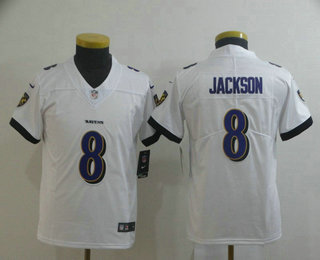 Youth Baltimore Ravens #8 Lamar Jackson White 2017 Vapor Untouchable Stitched NFL Nike Limited Jersey