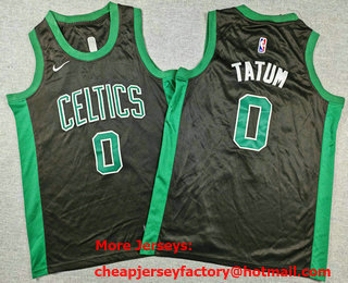 Youth Boston Celtics #0 Jayson Tatum Black Statement Icon Swingman Jersey