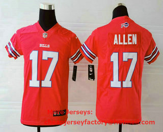 Youth Buffalo Bills #17 Josh Allen Red 2017 Vapor Untouchable Stitched NFL Nike Limited Jersey