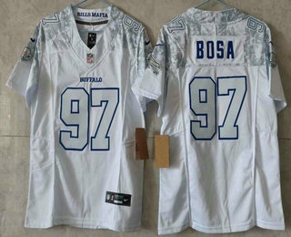 Youth Buffalo Bills #97 Joey Bosa Limited White Rivalries FUSE Vapor Jersey