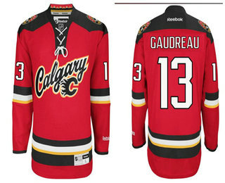 Youth Calgary Flames #13 Johnny Gaudreau 2016 Premier Alternate Red Jersey