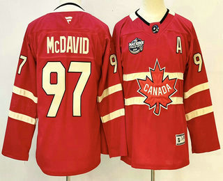 Youth Canada #97 Connor McDavid Red 2025 4 Nations Face Off Authentic Jersey