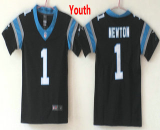 Youth Carolina Panthers #1 Cam Newton Black 2017 Vapor Untouchable Stitched NFL Nike Limited Jersey