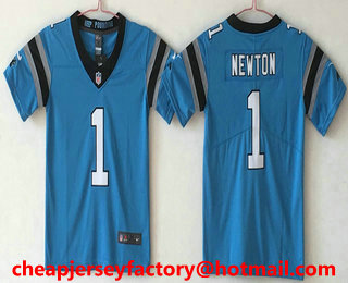 Youth Carolina Panthers #1 Cam Newton Light Blue 2017 Vapor Untouchable Stitched NFL Nike Limited Jersey