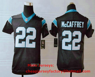 Youth Carolina Panthers #22 Christian McCaffrey Black 2017 Vapor Untouchable Stitched NFL Nike Limited Jersey
