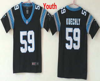 Youth Carolina Panthers #59 Luke Kuechly Black 2017 Vapor Untouchable Stitched NFL Nike Limited Jersey