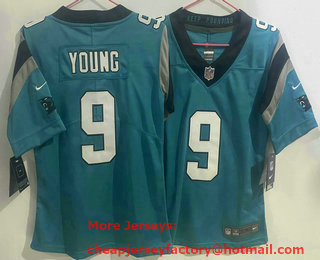 Youth Carolina Panthers #9 Bryce Young Light Blue 2023 Vapor Untouchable Stitched Nike Limited Jersey