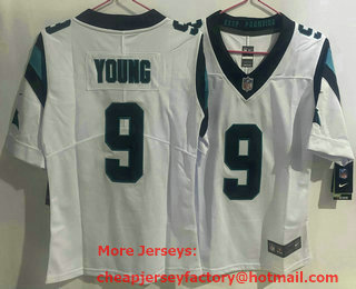 Youth Carolina Panthers #9 Bryce Young White 2023 Vapor Untouchable Stitched Nike Limited Jersey