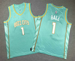 Youth Charlotte Hornets #1 Lamelo Ball Blue 2023 City Icon Swingman Jersey