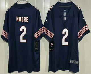 Youth Chicago Bears #2 DJ Moore Limited Navy Vapor Jersey