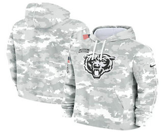 Youth Chicago Bears Arctic Camo 2024 Salute to Service Club Fleece Pullover Hoodie