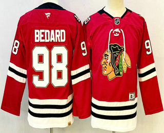 Youth Chicago Blackhawks #98 Connor Bedard Red Fanatics Authentic Jersey