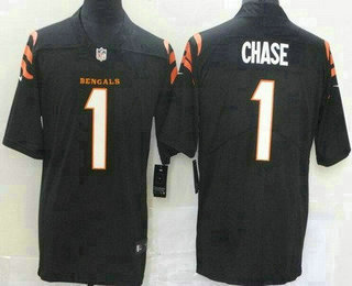 Youth Cincinnati Bengals #1 JaMarr Chase Limited Black Vapor Jersey