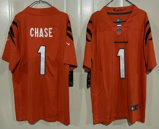 Youth Cincinnati Bengals #1 JaMarr Chase Limited Orange Vapor Jersey