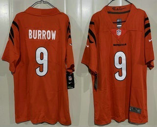 Youth Cincinnati Bengals #9 Joe Burrow Limited Orange Vapor Jersey