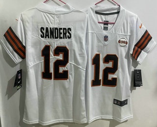 Youth Cleveland Browns #12 Shedeur Sanders Limited White Alternate Vapor Jersey