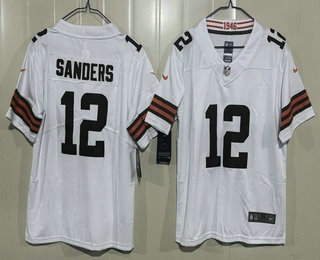 Youth Cleveland Browns #12 Shedeur Sanders Limited White Vapor Jersey