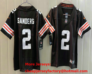 Youth Cleveland Browns #2 Shedeur Sanders Limited Brown Vapor Jersey