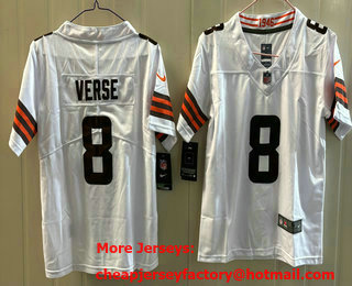 Youth Cleveland Browns #8 Jared Verse Limited White Vapor Jersey