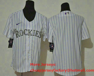 Youth Colorado Rockies Blank White Stitched MLB Cool Base Nike Jersey