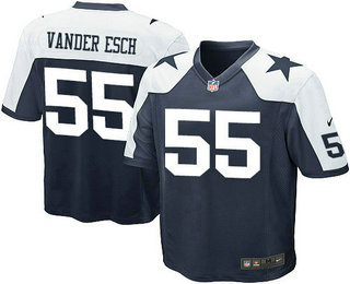 Youth Dallas Cowboys #55 Leighton Vander Esch Navy Blue Thanksgiving Alternate Stitched NFL Nike Game Jersey