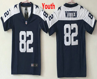 Youth Dallas Cowboys #82 Jason Witten Blue Thanksgiving 2017 Vapor Untouchable Stitched NFL Nike Limited Jersey