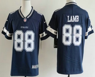 Youth Dallas Cowboys #88 CeeDee Lamb Limited Navy Vapor Jersey