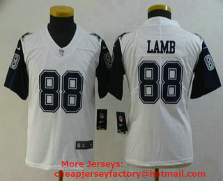 Youth Dallas Cowboys #88 CeeDee Lamb White 2020 Color Rush Stitched NFL Nike Limited Jersey