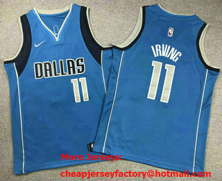 Youth Dallas Mavericks #11 Kyrie Irving Blue Icon Swingman Jersey