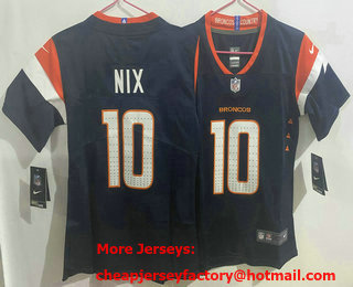 Youth Denver Broncos #10 Bo Nix Navy  Vapor Limited Stitched Jersey