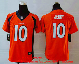 Youth Denver Broncos #10 Jerry Jeudy Orange 2020 Vapor Untouchable Stitched NFL Nike Limited Jersey