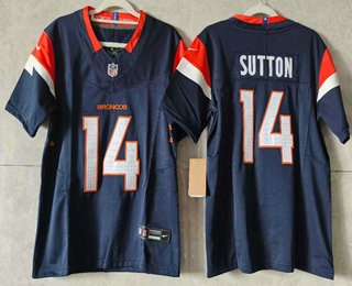Youth Denver Broncos #14 Courtland Sutton Limited Navy FUSE Vapor Jersey