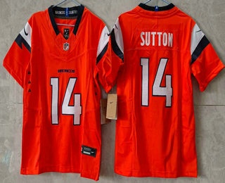 Youth Denver Broncos #14 Courtland Sutton Limited Orange FUSE Vapor Jersey