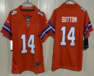 Youth Denver Broncos #14 Courtland Sutton Limited Orange Throwback Vapor Jersey