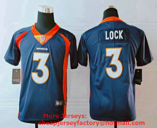 Youth Denver Broncos #3 Drew Lock Navy Blue 2017 Vapor Untouchable Stitched NFL Nike Limited Jersey