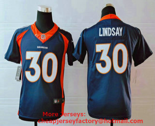 Youth Denver Broncos #30 Phillip Lindsay Navy Blue 2017 Vapor Untouchable Stitched NFL Nike Limited Jersey