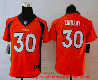 Youth Denver Broncos #30 Phillip Lindsay Orange 2017 Vapor Untouchable Stitched NFL Nike Limited Jersey