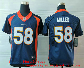 Youth Denver Broncos #58 Von Miller Navy Blue 2017 Vapor Untouchable Stitched NFL Nike Limited Jersey