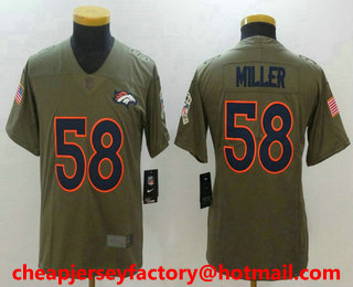 Youth Denver Broncos #58 Von Miller Olive 2017 Salute To Service Stitched NFL Nike Limited Jersey