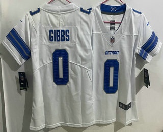 Youth Detroit Lions #0 Jahmyr Gibbs Limited White Vapor Jersey