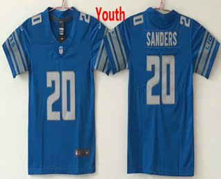Youth Detroit Lions #20 Barry Sanders Blue 2017 Vapor Untouchable Stitched NFL Nike Limited Jersey