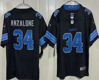 Youth Detroit Lions #34 Alex Anzalone Limited Black Vapor Jersey